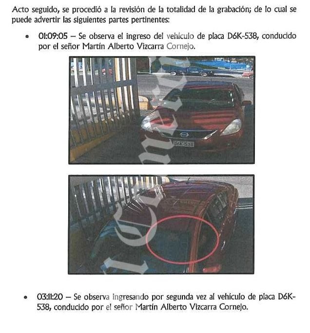 Los dos ingresos del vehículo conducido por Martín Vizcarra