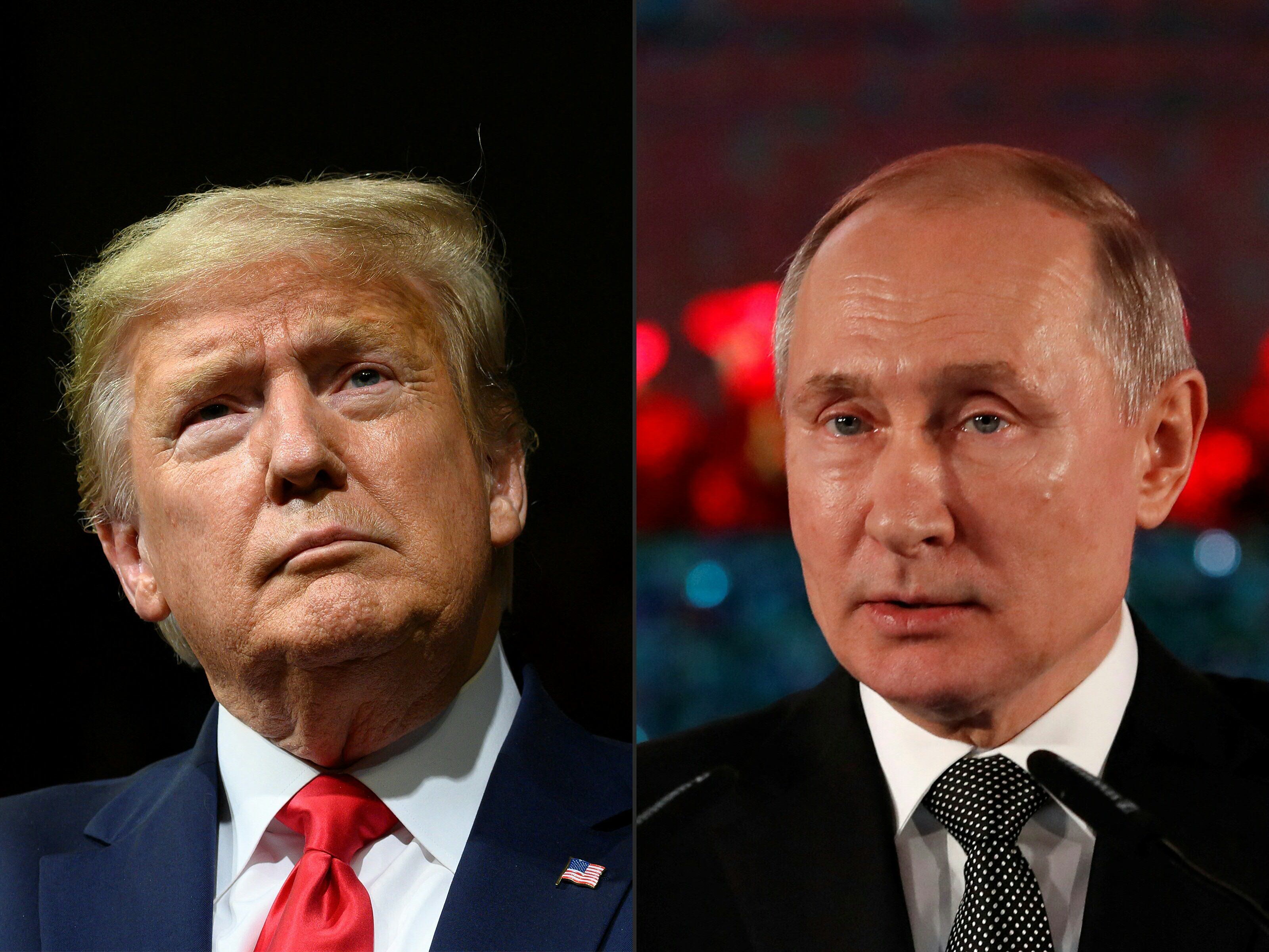 El presidente de Estados Unidos, Donald Trump y el presidente de Rusia, Vladimir Putin. (Foto de JIM WATSON y EMMANUEL DUNAND / AFP)