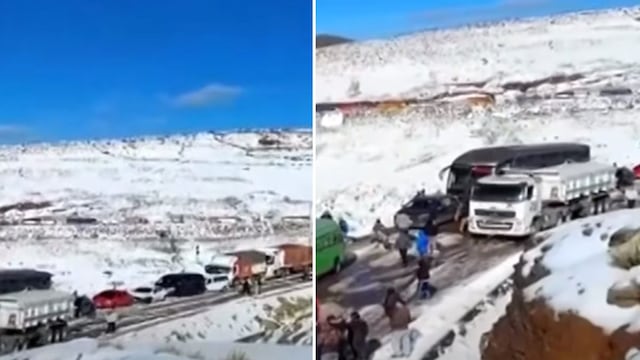 Ayacucho: más de 200 vehículos terminaron varados por varias horas tras intensa nevada