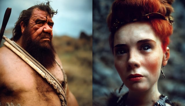 Así se verían Los Picapiedra en la vida real, según una inteligencia artificial. | (Foto: Midjourney/@VFXhack)