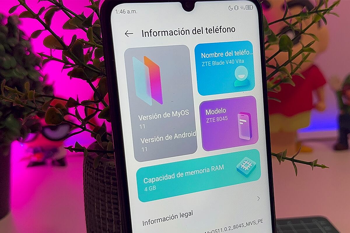 El ZTE Blade V40 Vita llega con un procesador de gama media, es decir, un Unisoc T606. (Foto: MAG - Rommel Yupanqui)