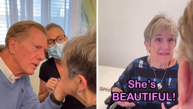 La tierna reacción de una abuela con Parkinson al ser maquillada por su esposo