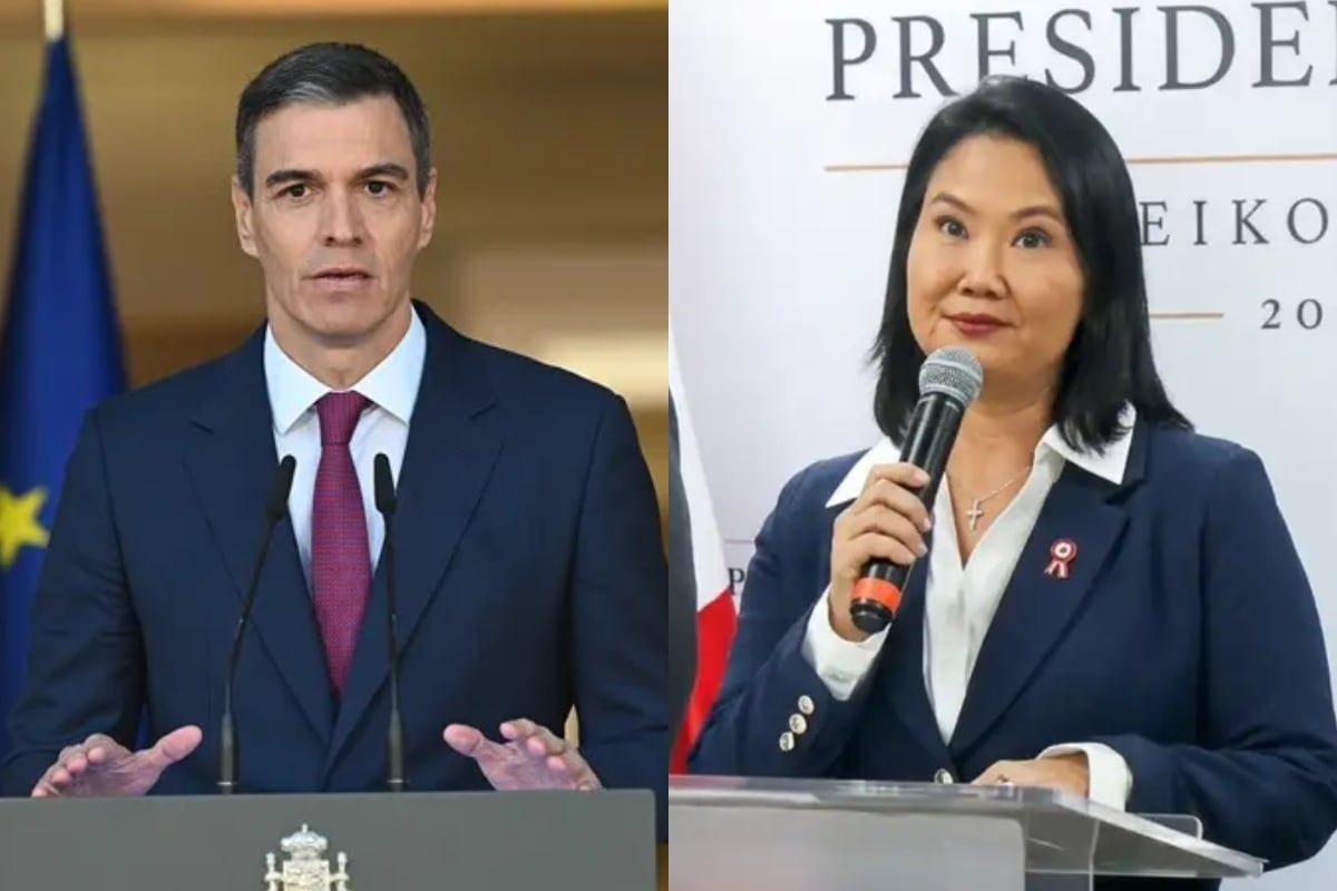 Pedro Sánchez felicita a Keiko Fujimori por su victoria. (Foto: Composición)
