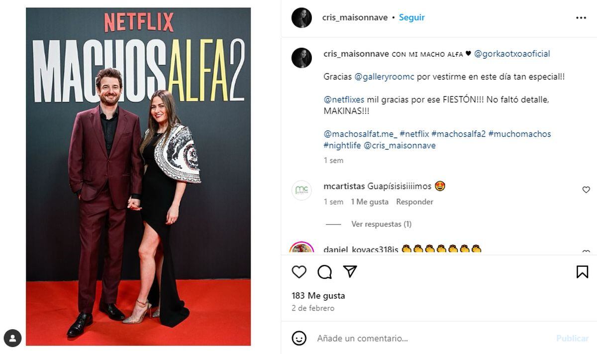 Gorka Otxoa junto a su novia. Ambos tomados de la mano (Foto: Cristina Maisonnave / Instagram)
