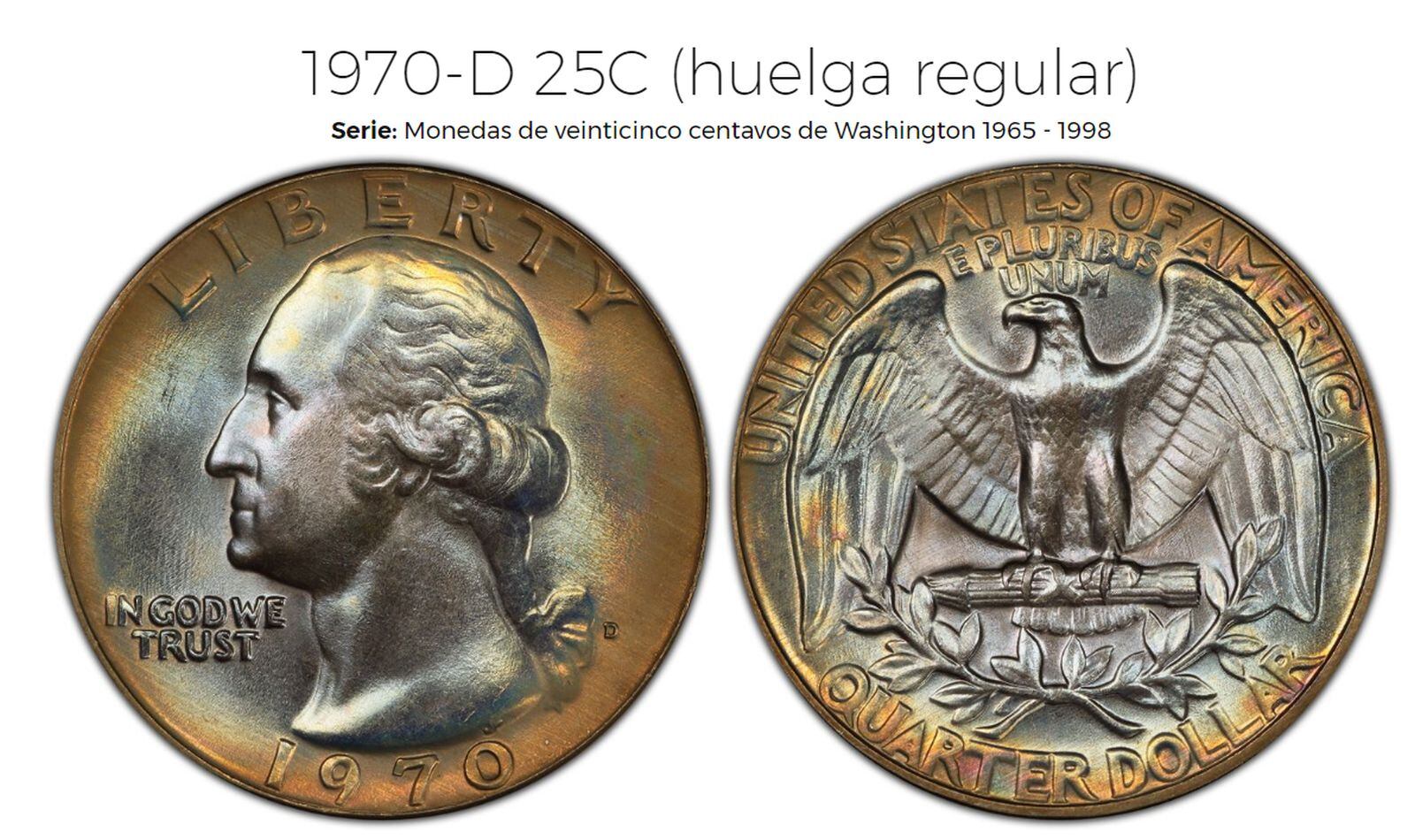 Hay monedas que, aunque su valor nominal sea menos que un dólar, pueden hacerte ganar miles de dólares en el mercado numismático, como esta de US$0.25 de 1970 (Foto: AFP)