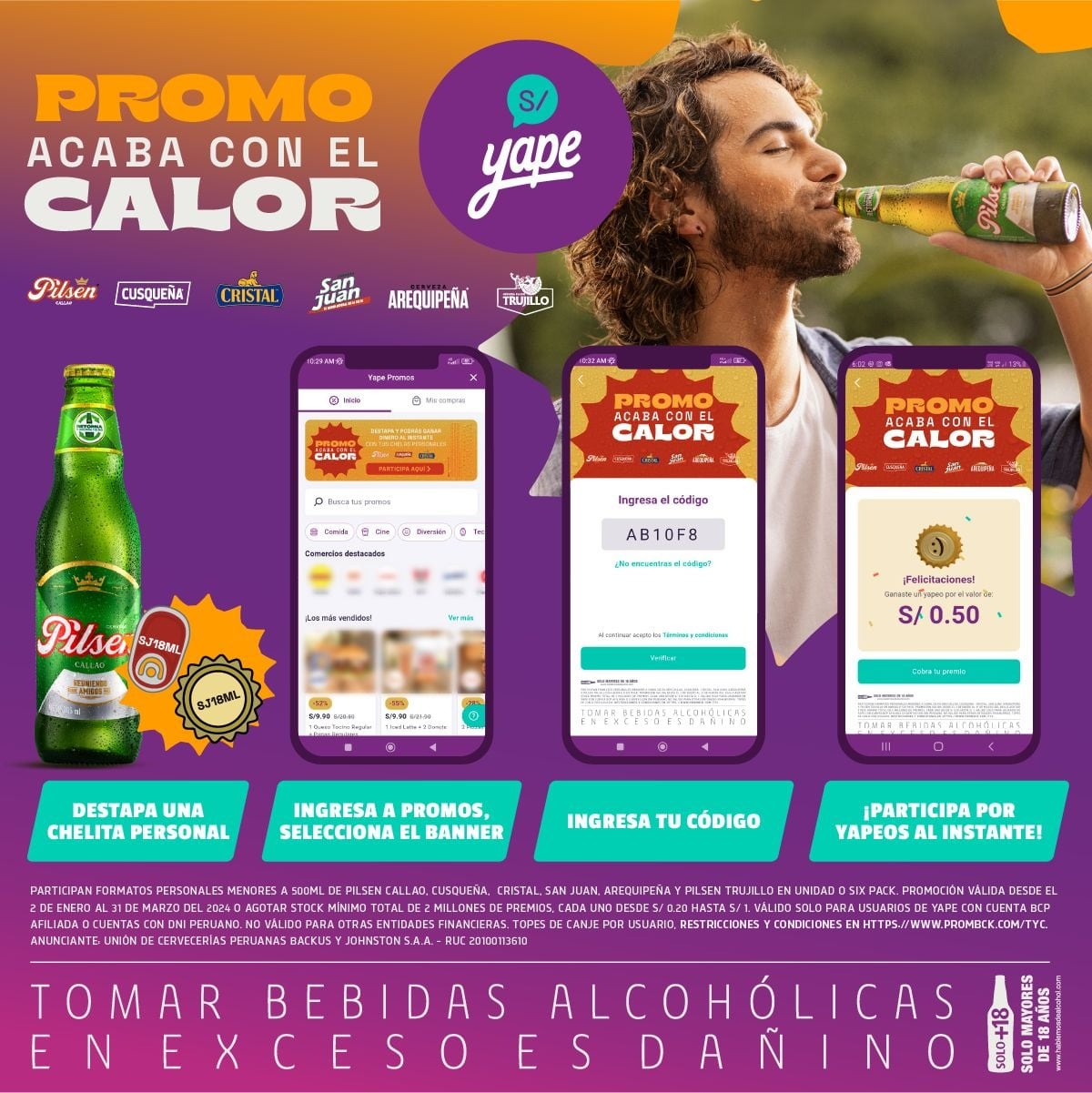 Podrán ganar premios de hasta S/1,00 (nuevos soles) por cada destape.