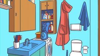 Solo el 1 % puede encontrar los auriculares en esta imagen del baño en 5 segundos