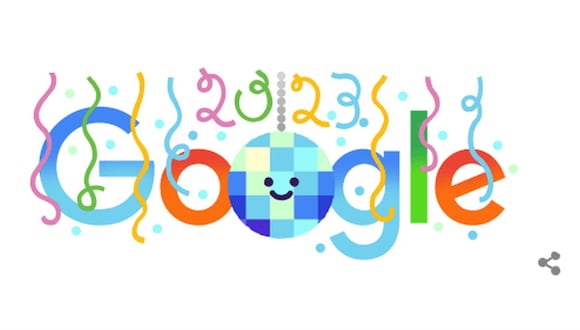 El 'doodle' de Google para celebrar el Año Nuevo | Captura / Google