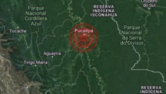 Sismo de magnitud 5.0 se registró en Pucallpa. (Foto: COEN)