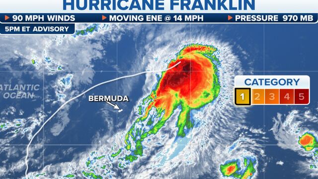 Huracán Franklin absorberá la tormenta tropical José y reaparece Gert en el Atlántico