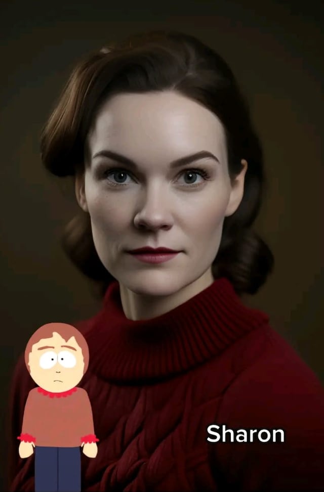 Así luciría Sharon en la vid real. (Foto: @artificial_eye en TikTok/ Midjourney)