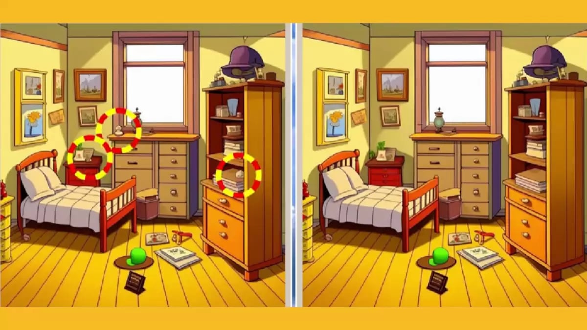 RETO VISUAL | En esta imagen he encerrado en círculo las 3 diferencias presentes entre ambas imágenes.