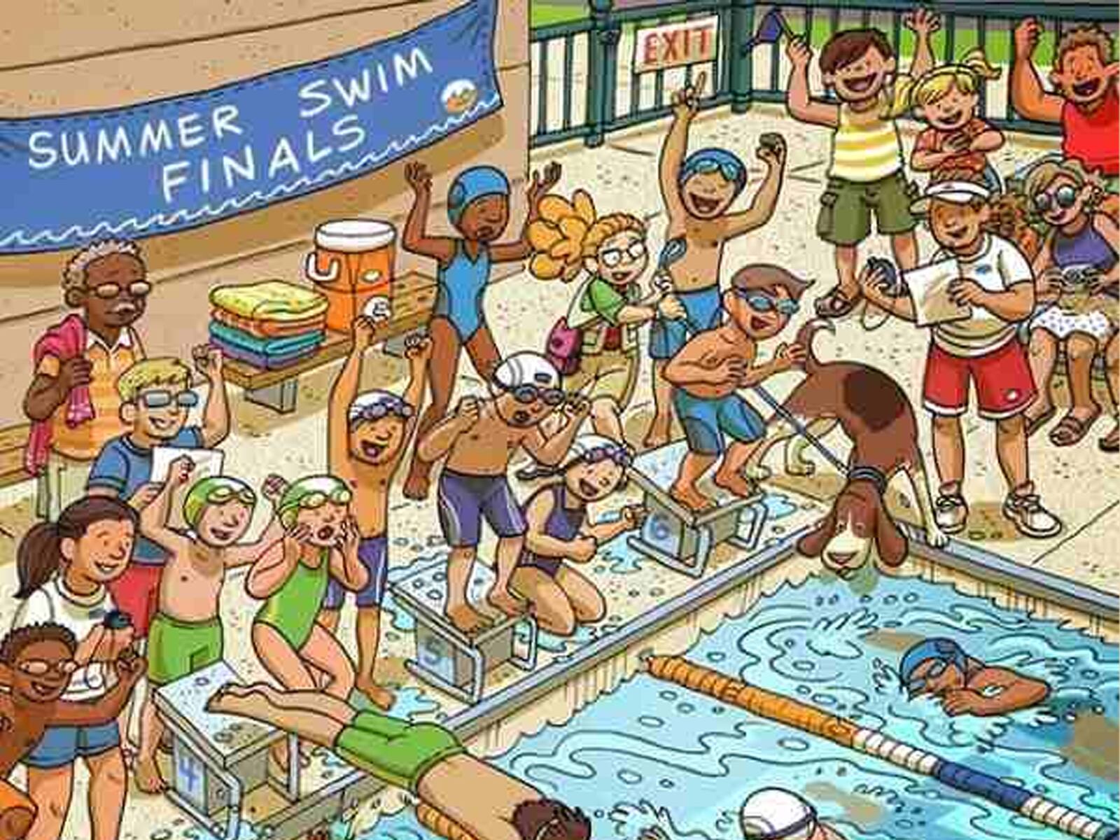 Demuestra tu agudeza visual y capacidad de observación encontrando las gafas de natación que se esconden en la imagen.