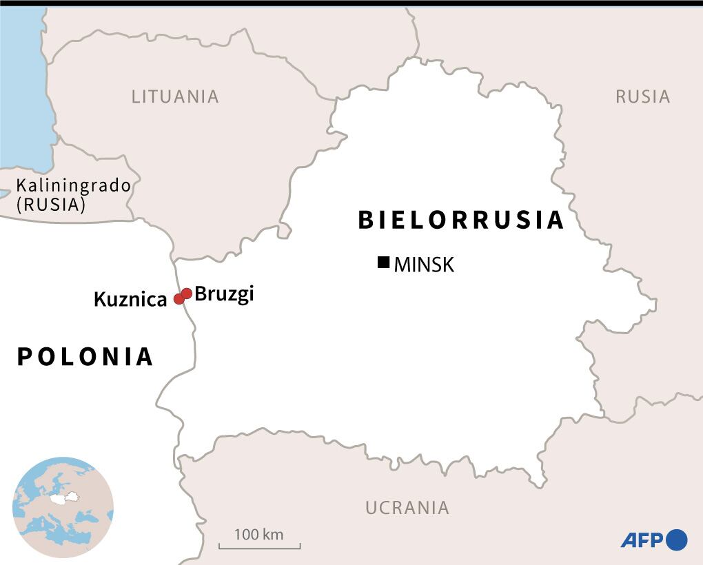 La frontera entre Polonia y Bielorrusia. (AFP).
