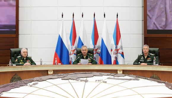 El ministro de Defensa ruso, Sergei Shoigu. (Foto por Folleto / Ministerio de Defensa Ruso / AFP)