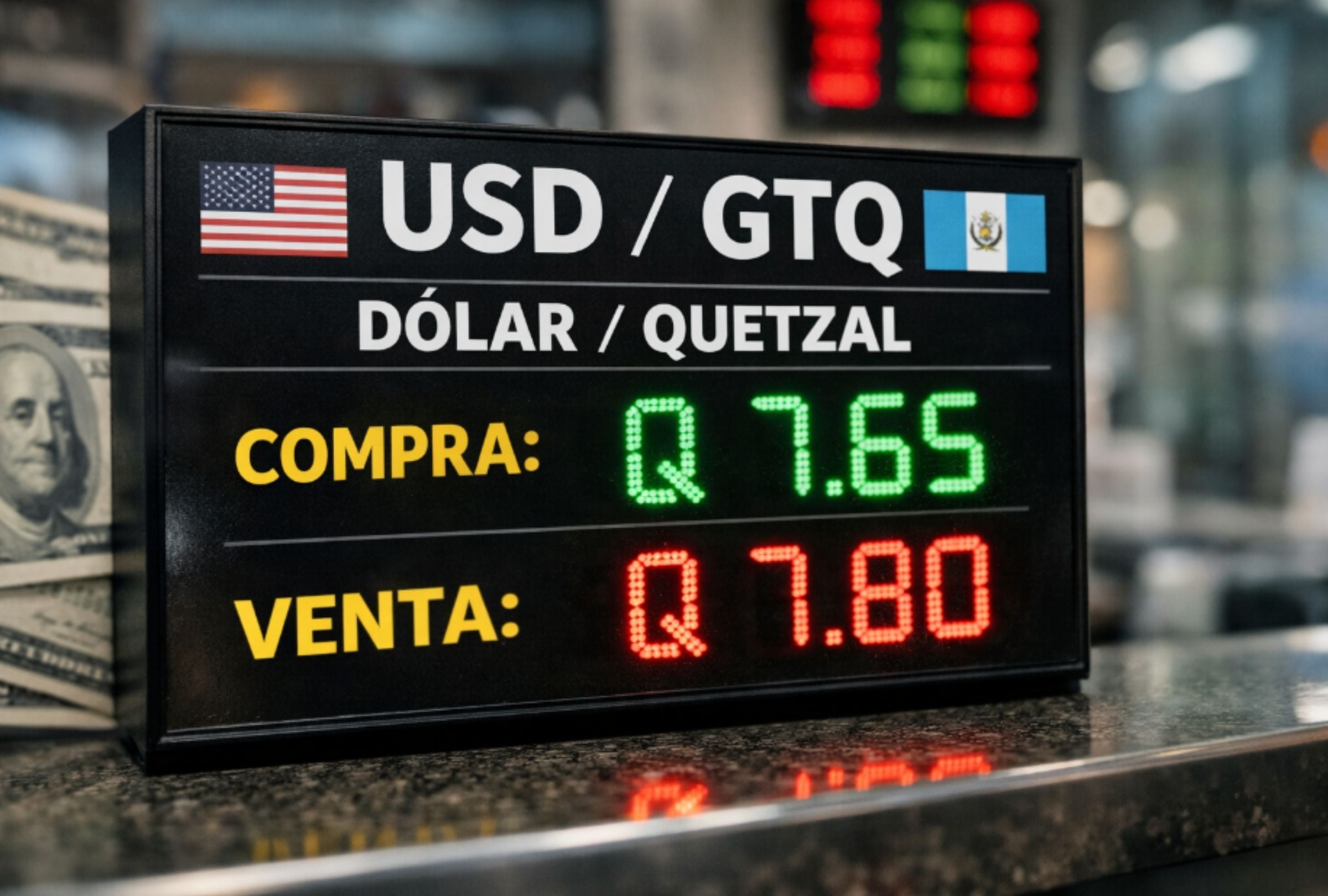 Revisa cómo está hoy el precio del dólar en Guatemala este viernes 16 de enero, el tipo de cambio de compra y venta en bancos y qué significa para tus remesas desde Estados Unidos. (Foto: Imagen creada por El Comercio Mag usando la IA de ChatGPT)