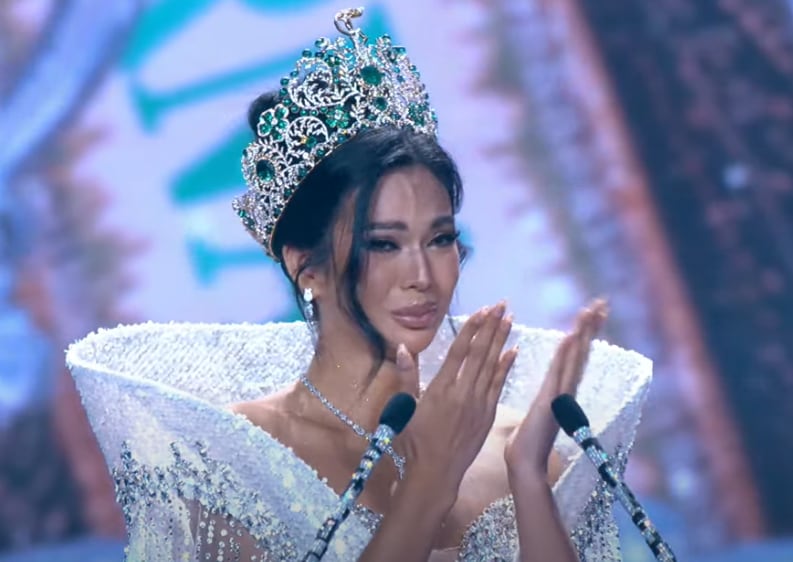 Christine Opiaza en su discurso para despedirse de la corona del Miss Grand