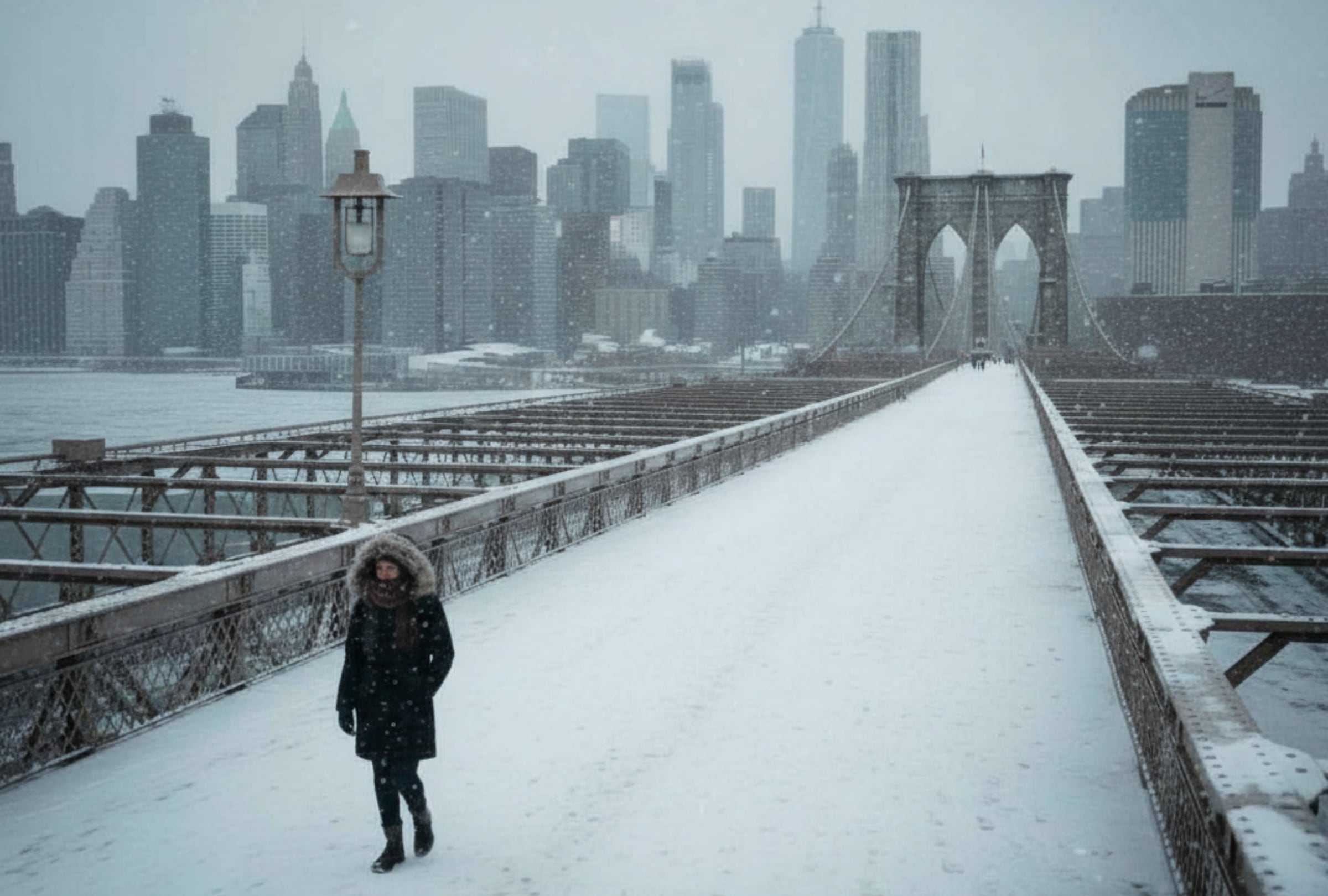 El nor’easter de este fin de semana transforma a Nueva York en un paisaje blanco (Foto: imagen referencial creada por El Comercio MAG usando la IA de Gemini)