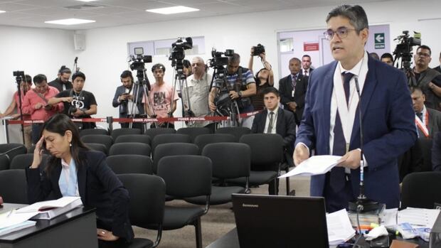 La abogada Giulliana Loza y el fiscal José Domingo Pérez durante uan audiencia judicial por este caso (Foto: Poder Judicial)