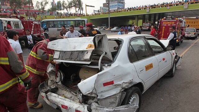 Siete heridos dejó un choque entre dos autos en el Callao