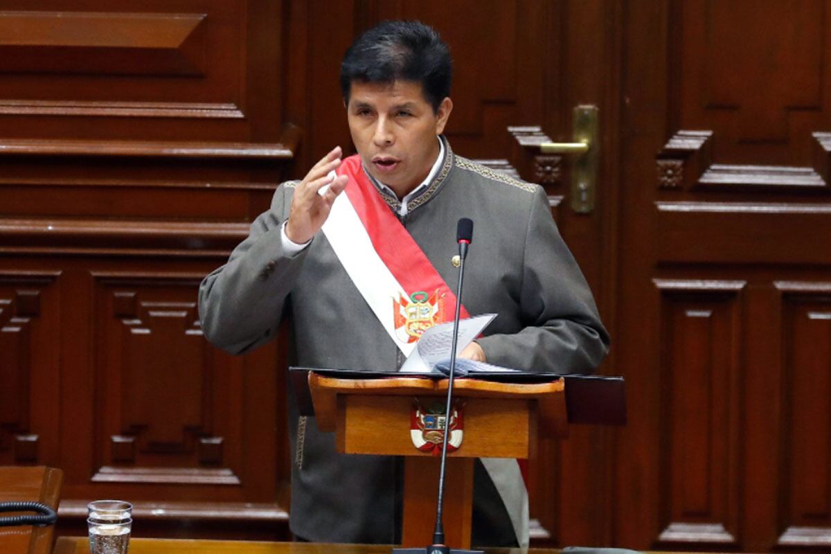 Pedro Castillo se presentó este lunes en el Pleno del Congreso. Foto: Presidencia