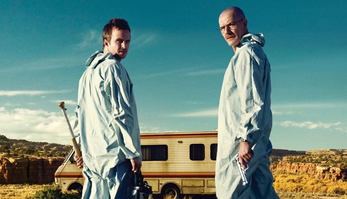 Aaron Paul y Bryan Cranston son las figuras principales de la serie “Breaking Bad” (Foto: AMC)