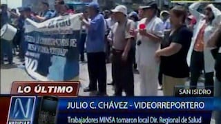 Trabajadores del Minsa realizaron plantón: exigen la salida de director regional