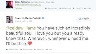 Hija de Kurt Cobain ofreció su apoyo a Zelda Williams