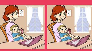 ¡Encuentra las 3 diferencias entre la mamá y el niño en solo 10 segundos!