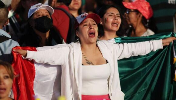 Partidarios de Claudia Sheinbaum reunidos en el Zócalo celebrando los resultados de las elecciones presidenciales de México. (Getty Images).