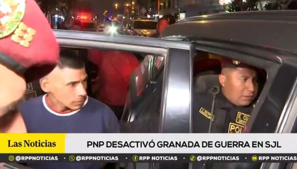 Sujeto lanzó granada a techo de vivienda para tratar de huir de la Policía, en San Juan de Lurigancho. (Foto: RPP TV)