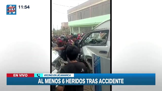 Jicamarca: al menos seis heridos deja choque frontal entre dos combis | VIDEO