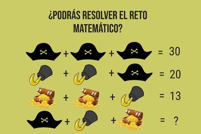 Encuentra el valor de cada elemento pirata en menos de 10 segundos y demuestra tu habilidad mental