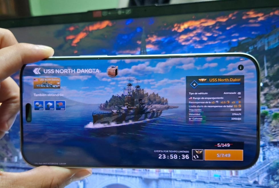 Prueba del Honor 600e con juegos exigentes como Battle of Warships. (Foto: Fernando Roca)