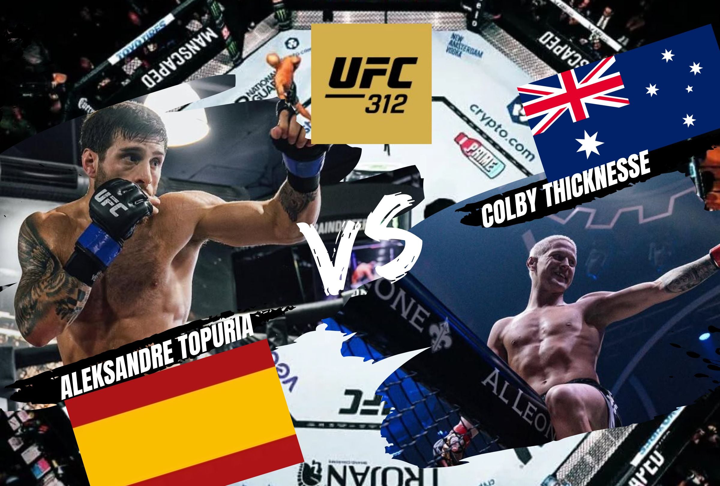 Horarios y canales de TV en España para seguir la pelea Aleksandre Topuria y Colby Thicknesse por las preliminares del UFC 312. (Foto: Canva.com)