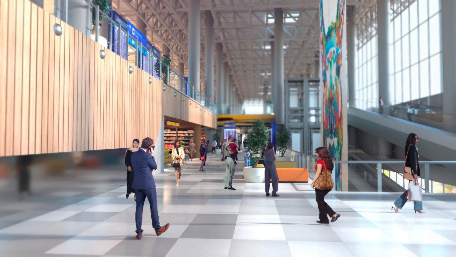 Uno de los atributos importantes dentro de terminal de pasajeros son los distintos niveles y las diferentes vías de acceso.