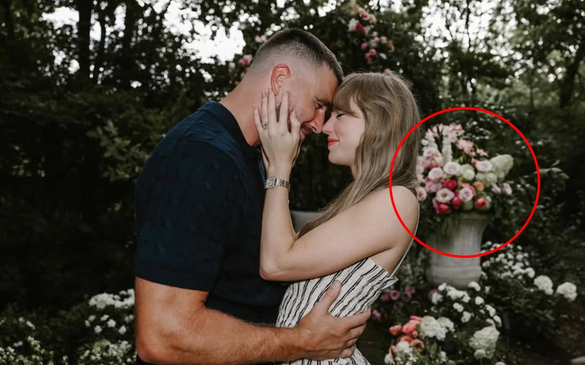 Taylor Swift anunció en Instagram su compromiso con Travis Kelce, tras una romántica propuesta en el jardín de la mansión del jugador en Kansas.(Foto: @taylorswift)
