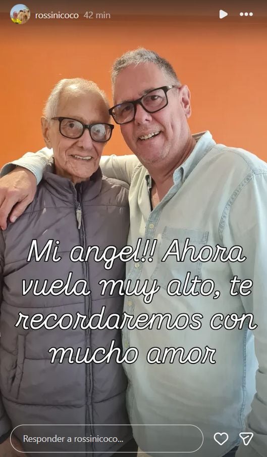 Publicación del hijo de Guillermo Rossini. Foto: captura