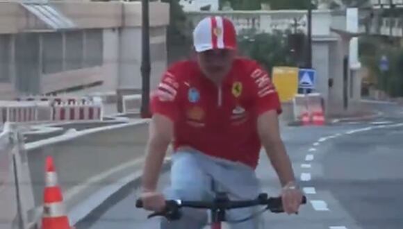 Leclerc vuelve a casa en bicicleta tras ganar el GP de Mónaco | VIDEO