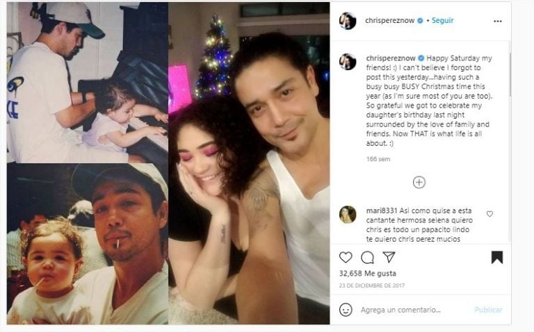 Chris Pérez con su esposa e hijos (Foto: Instagram)