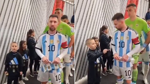 Lionel Messi y Dibu Martínez tuvieron enorme gesto con niño en la previa del Argentina vs Ecuador | VIDEO