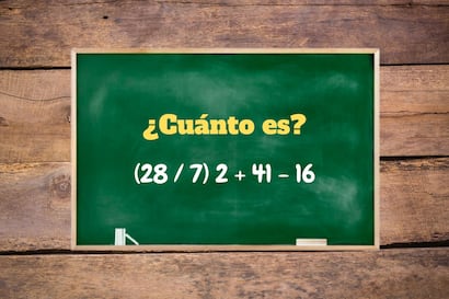 ¿Cuánto es (28 / 7) 2 + 41 - 16? Este ejercicio revelará el nivel de tu capacidad intelectual