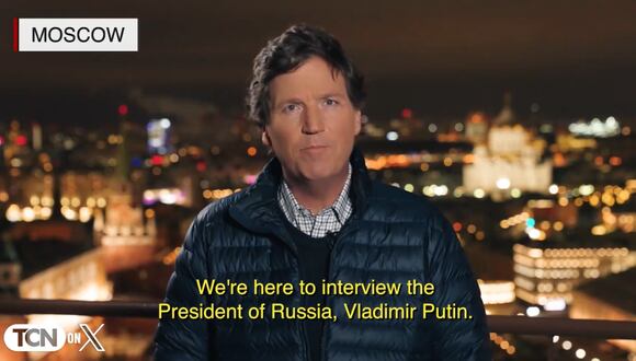 Carlson anunció la entrevista a Vladimir Putin a través de su cuenta en la red social X.