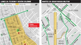 Cerrarán calles de tres distritos por Fiestas Patrias