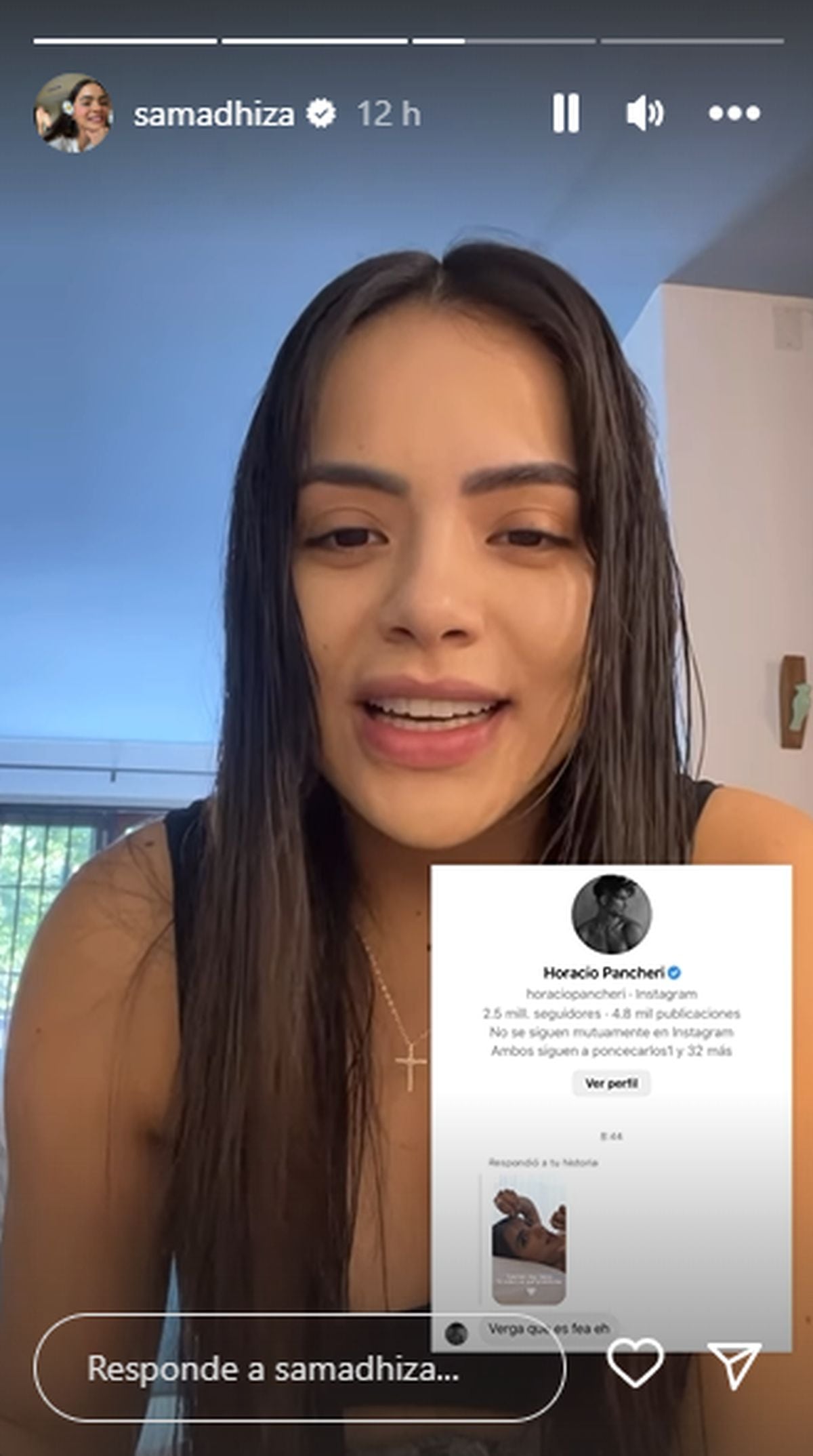 El momento en el que la actriz cuenta sobre el mensaje de Pancheri (Foto: Samadhi Zendejas / Instagram)