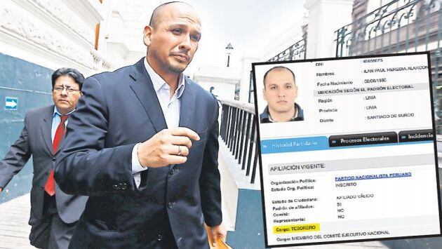 Pese a que lo niegan, en el portal del JNE Ilan Heredia aparece con el cargo de tesorero del partido. (Rafael Cornejo)