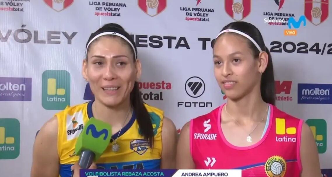 Así fue el emotivo momento que protagonizaron madre e hija al enfrentarse en la Liga Peruana de Vóley. (Foto: Movistar Deportes)