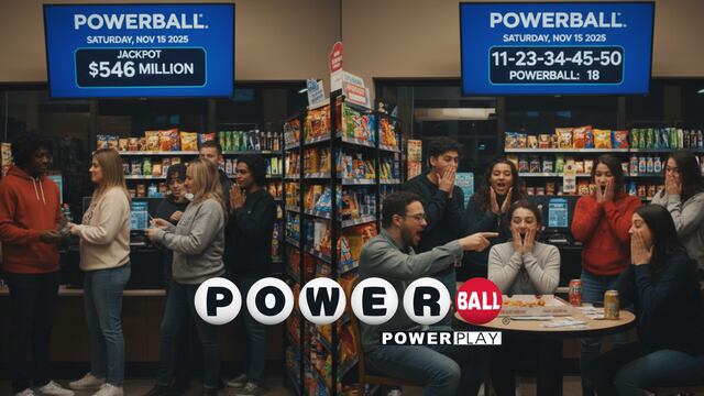 Números ganadores del Powerball anoche, 15/11/25 — revisa los resultados de la lotería del sorteo Jackpot con premio mayor de $546 millones