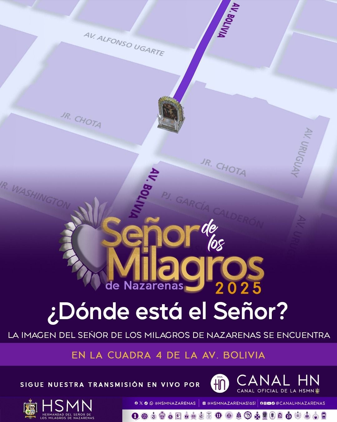 La imagen del Señor de Los Milagros se encuentra en la cuadra 4 de la avenida Bolivia.