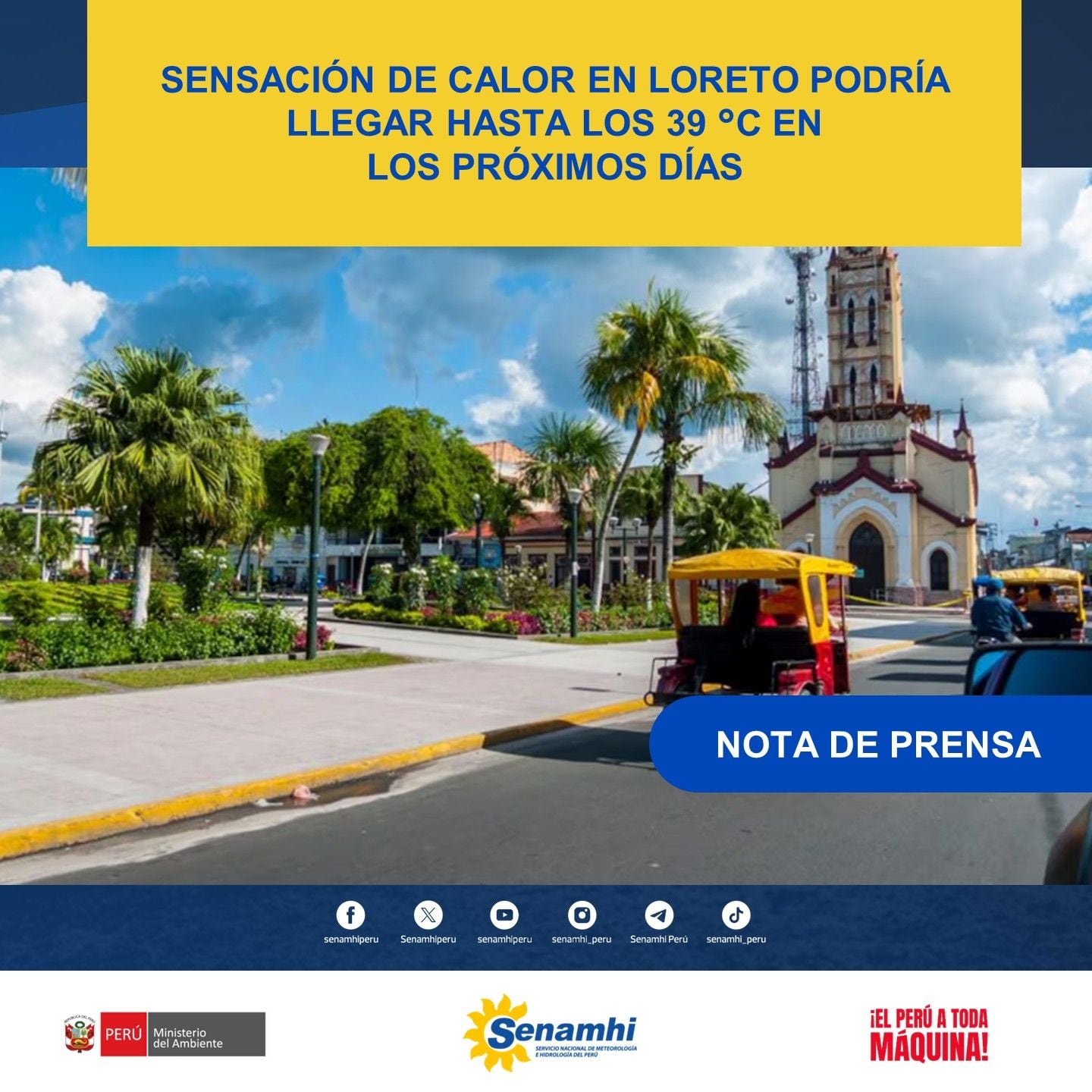 De acuerdo con el Senamhi , aunque el Sol tendrá mayor presencia por las mañanas, incrementando la temperatura, las lluvias continuarán por las tardes. Con una intensidad de leve a moderada.